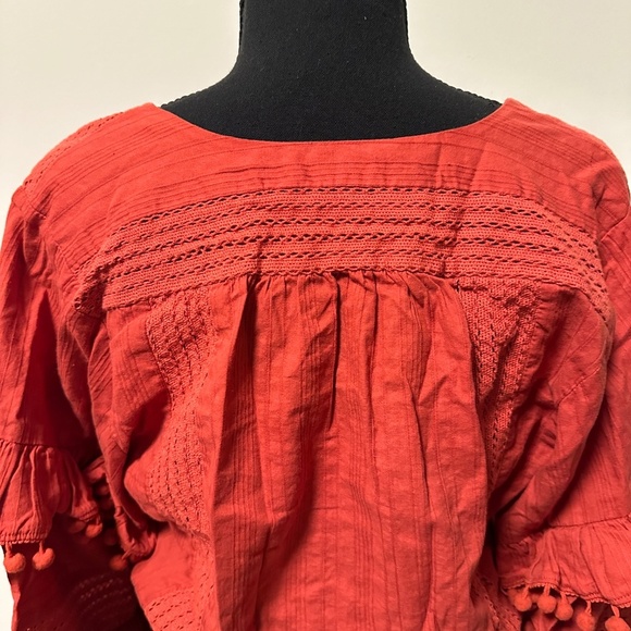 *HOUSE OF HARLOW 1960* Burnt Orange Long Sleeve Crop Top Size Small - Picture 7 of 7